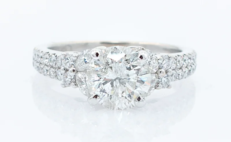 Women's engagement rings glimmering-side-Lady's Diamond Engagement Ring.