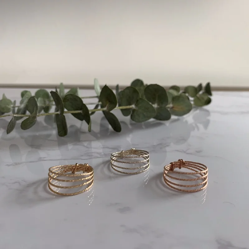 Women's rings blush-link-Thin Wrap Ring