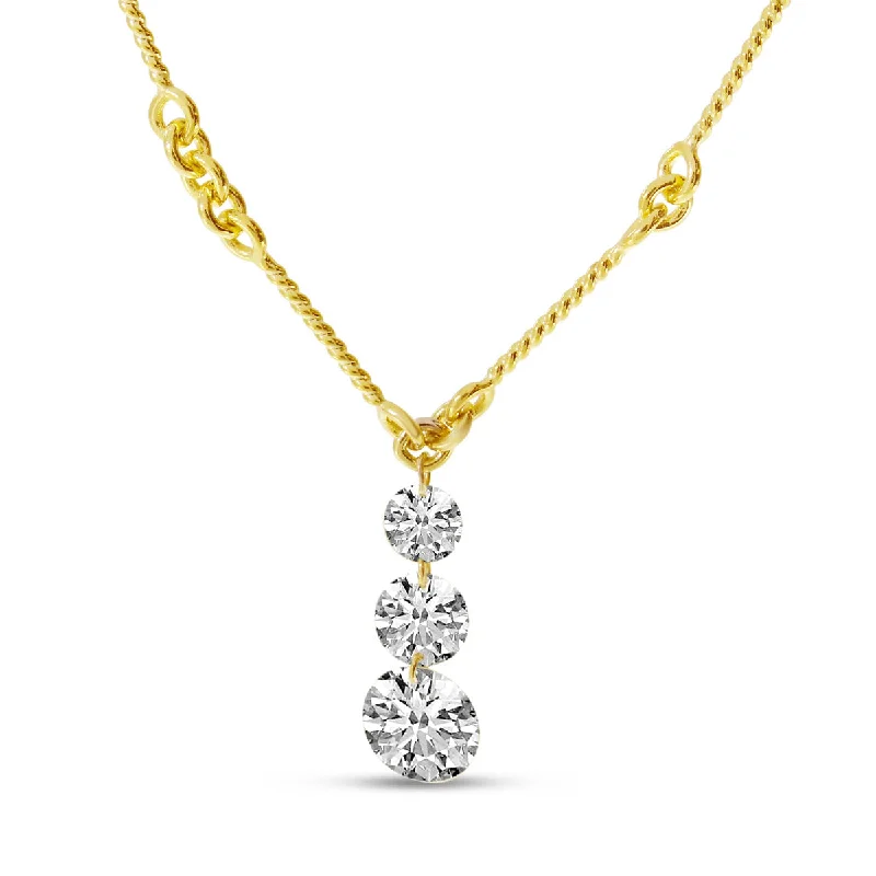 Women's necklaces soft-tone-DASHING DIAMONDS GRAUDATED DANGLE NECKLACE P10374-18