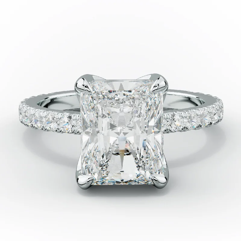 Women's engagement rings vivid-side-stone-Evelyn Radiant Cut Diamond Engagement Ring