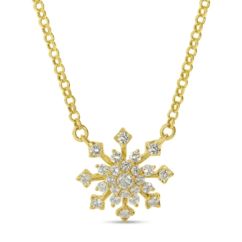 Women's necklaces luxe-peach-DIAMOND SNOWFLAKE NECKLACE P10556-18