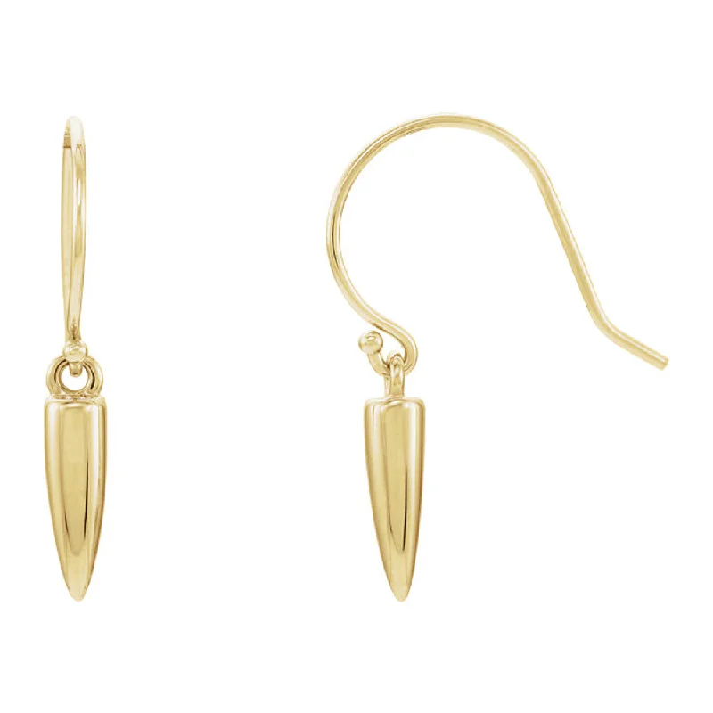 Women's earrings radiant-edge-14k Yellow Gold 3 x 13mm (1/8 x 1/2 Inch) Geometric Dangle Earrings