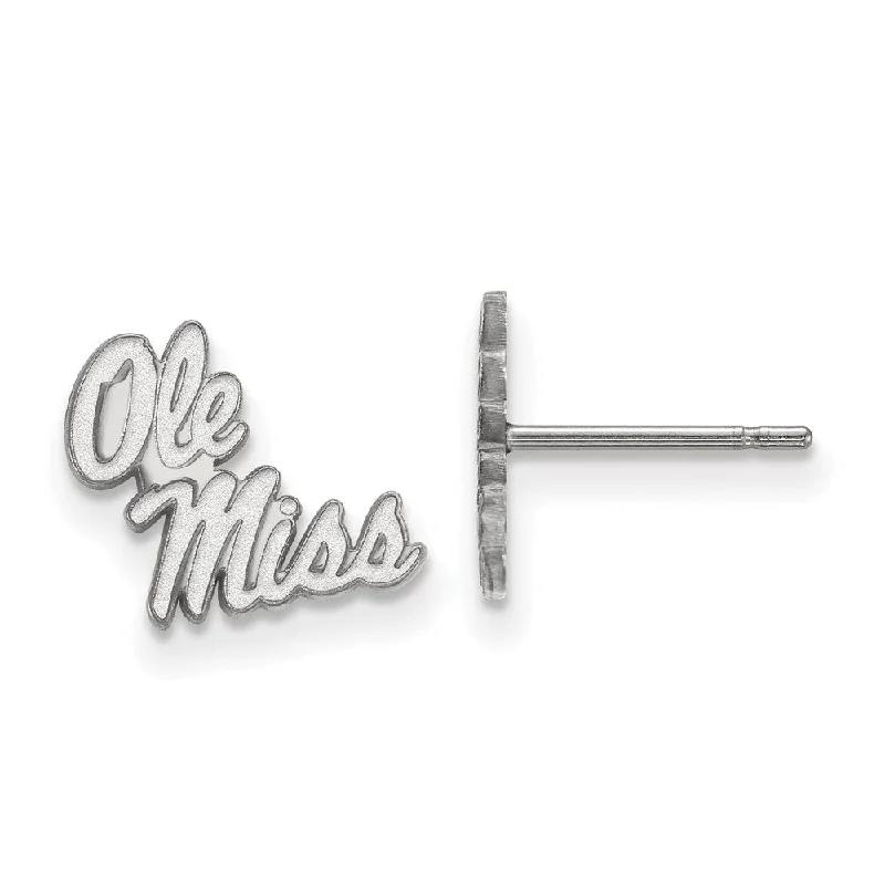 Women's earrings radiant-rose-14k White Gold University of Mississippi XS (Tiny) Post Earrings