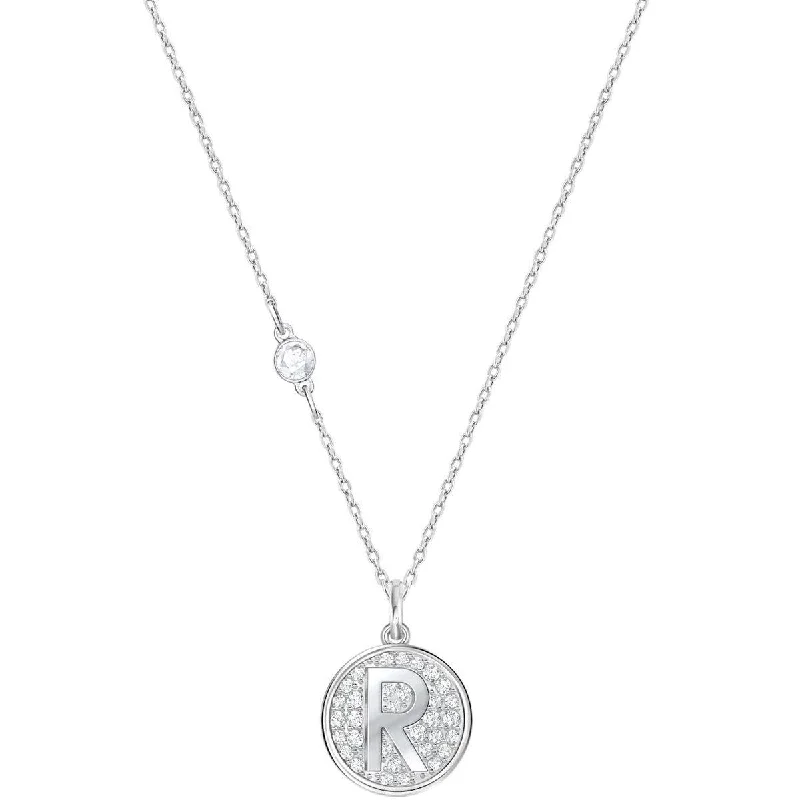 Women's necklaces delicate-zircon-Swarovski Women's Necklace - Americas Letter R Clear Crystal Pendant | 5367209