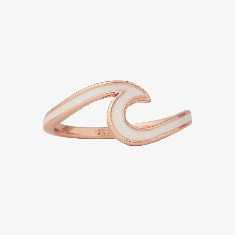 Women's rings luxe-peach-Enamel Wave Ring