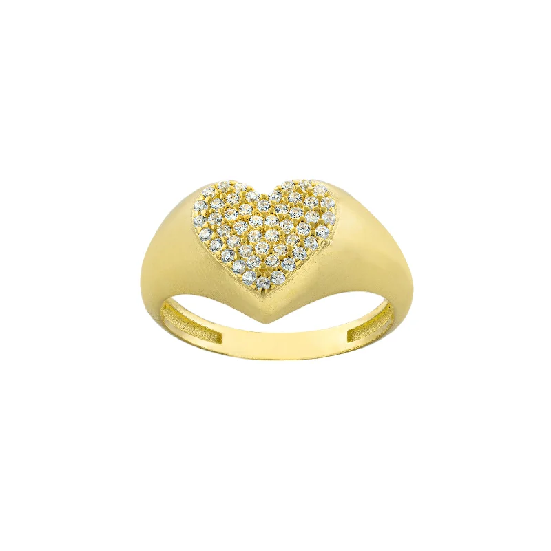 Women's rings radiant-etch-Studded Heart Ring