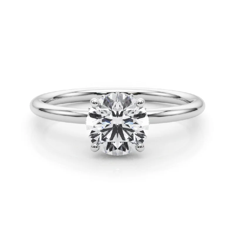 Women's engagement rings hand-polished-Eva Round Diamond Solitaire Engagement Ring