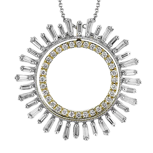 Women's necklaces smoky-topaz-Medallion Pendant Necklace in 18k Gold with Diamonds LP4889