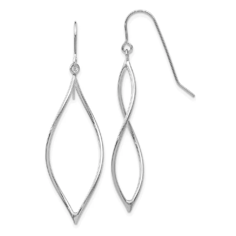 Women's earrings vivid-swirl-14k White Gold Twisted Oblong Dangle Earrings