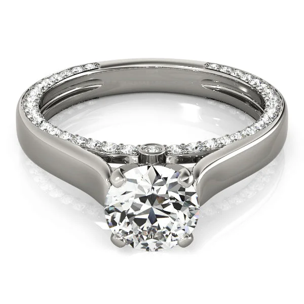 Women's engagement rings faint-sparkle-Estella Round Diamond Solitaire Engagement Ring