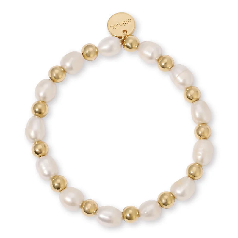 Women's bracelets arched-cuff-Palmer Pearl And Bead Bracelet