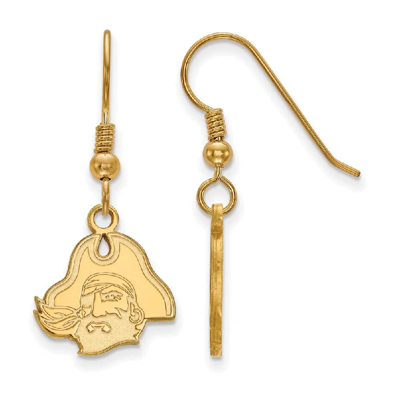 Women's earrings subtle-gleam-14k Gold Plated Silver East Carolina Univ. SM Dangle Earrings