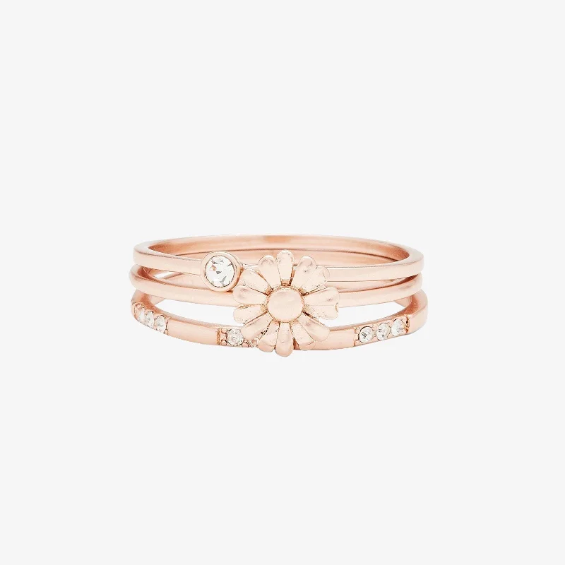 Women's rings velvety-silver-Daisy Pickin' Ring Stack